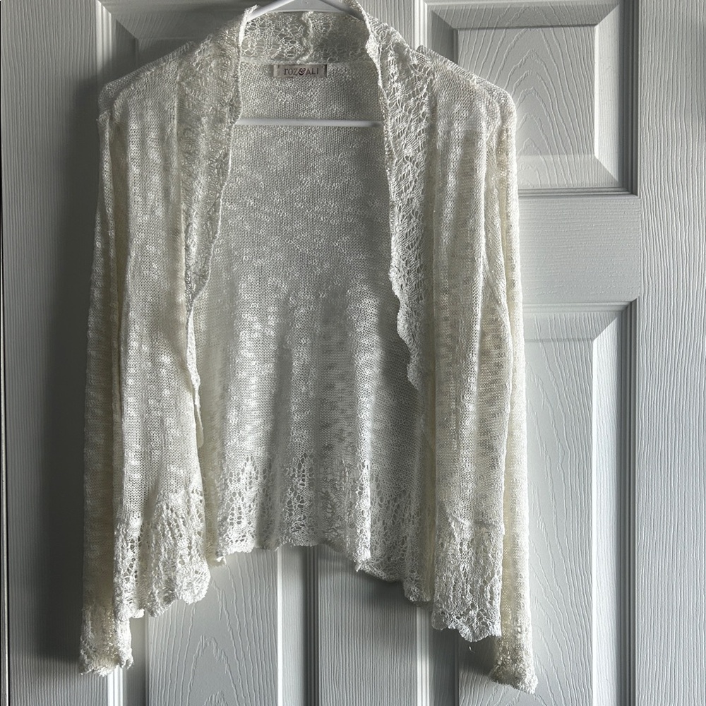 Elegant White Lace Cardigan